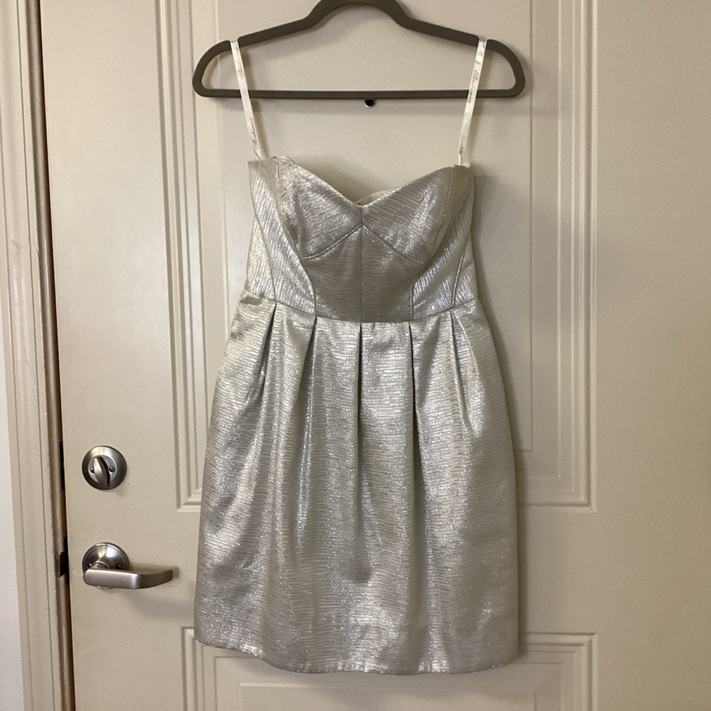 Shoshanna Metallic Strapless Mini Dress Size 0 LIKE-NEW ORIG RETAIL $360